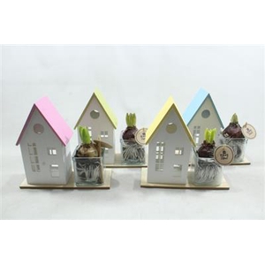 3977 Hout Huisje Op Plank