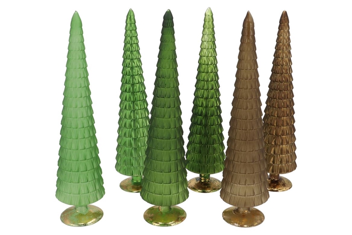 <h4>Twinkle Green Mix Glass Tree Matt Ass 9x45cm</h4>