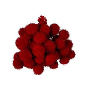 Small ball per bunch in poly Red + Glitter