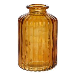 DF02-666632300 - Bottle Caro lines d3.5/6.2xh10 ochre transparent