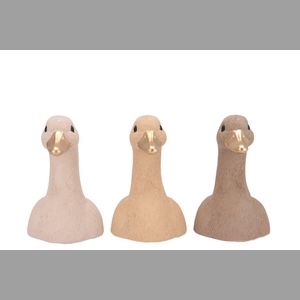 Easter Duck Head Natural Brown Mix Ass 13x14x20cm Nm