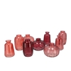 Dayah Red Mix Glass Bottle Set 3 7x11cm