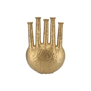 Inga Jahra Gold Vase Oval Tube 34x15x47cm Nm