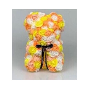 Beer 25cm geel/oranje/wit in luxe cadeauverpakking  ZOMERMIX !!!