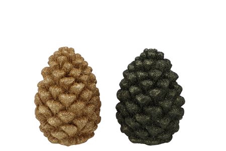 Jingle Olive Green Pinecone Ass 7x7x10cm Nm