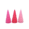 Candle Frosty X-mas Tree Jolly Pink Mix 6x12cm Ass
