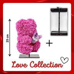 arr6 Deco beer 25cm - Donker roze boeket