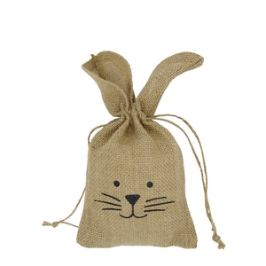 Pasen Tas jute Bunny d14*18/28cm