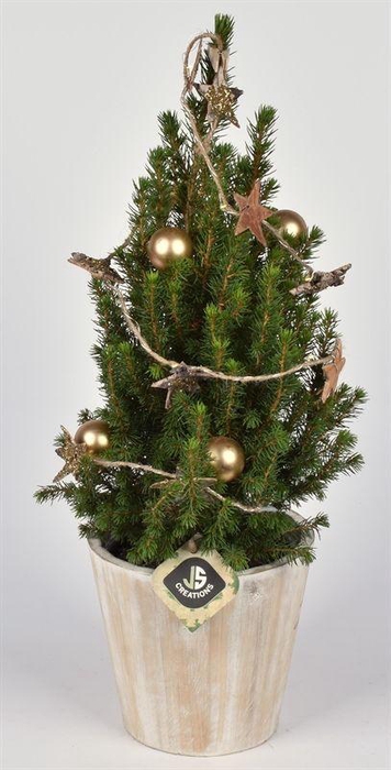 <h4>Hout emmer ww met Kerstsl. en LED 15cm</h4>
