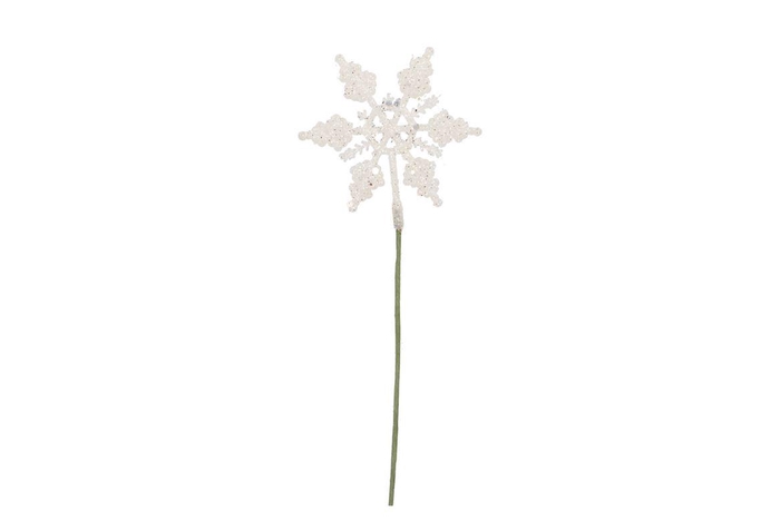 Pick Shine Snowflake Cozy White 25cm Per 24