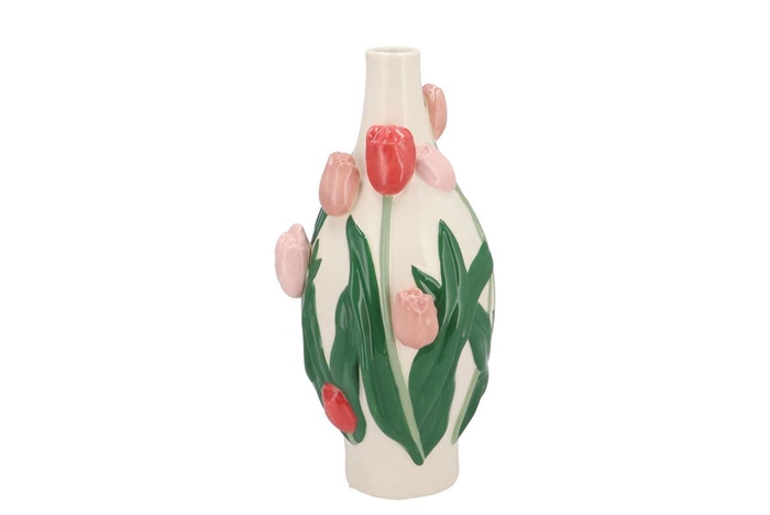 Isa Summer Pink Mix Vase Neck Tulip 15x15x30cm Nm