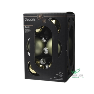 KERSTBAL GLASS 60MM 12PCS ROSEMARIJN