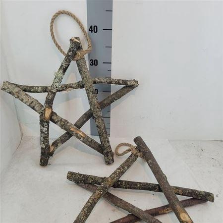 <h4>Houten Ster Met Jute Hengsel 40x40</h4>