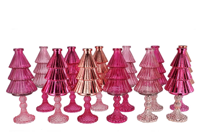 Jazz Jolly Pink Vase X-mas Tree Ass 11x28cm