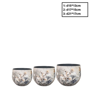 Metal Moonlight pot S/3 d21*17cm