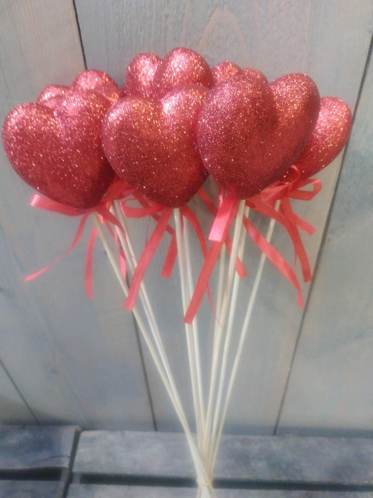 <h4>HERZ AUF STAB ROT glitter</h4>