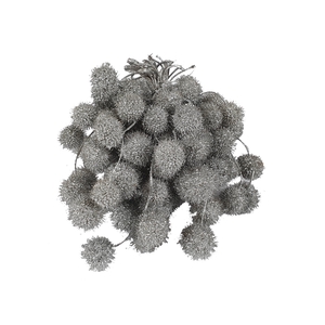 Small ball per bunch in poly Silver + Glitter