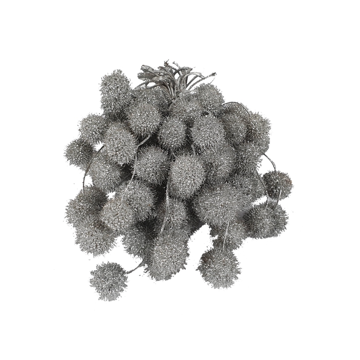 <h4>Small ball per bunch in poly Silver + Glitter</h4>