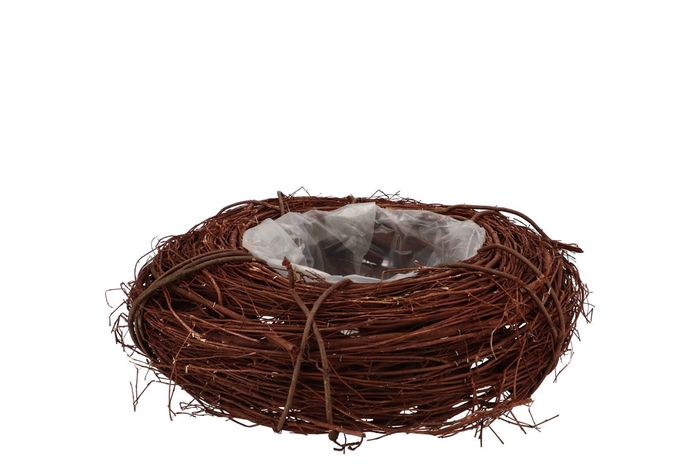 Wreath Elm Branches Planter Brown With Bottom 30x10cm