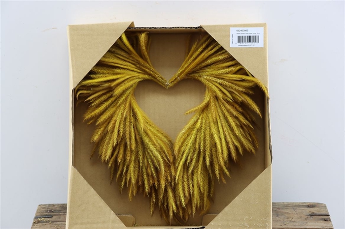 <h4>Wr Silkworm Heart Shape Yellow 30cm</h4>