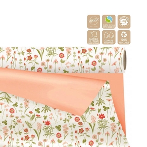 Folie Rol  80cm  25m Duo Mat Flowers