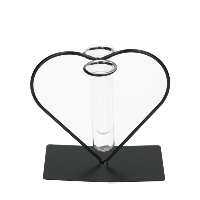 Valentijn Glas Hart 2buis d3.5*15cm