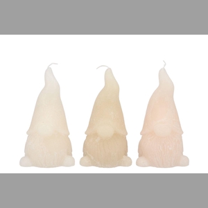 Candle Frosty Gnome Cozy Sand Mix 8x15cm Nm