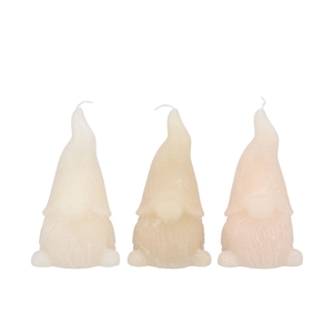 Candle Frosty Gnome Cozy Sand Mix 8x15cm Nm