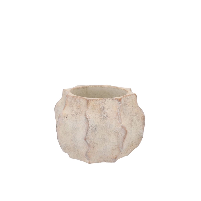 <h4>Alaska Wavy Sand Pot With Neck 18x18x13cm</h4>