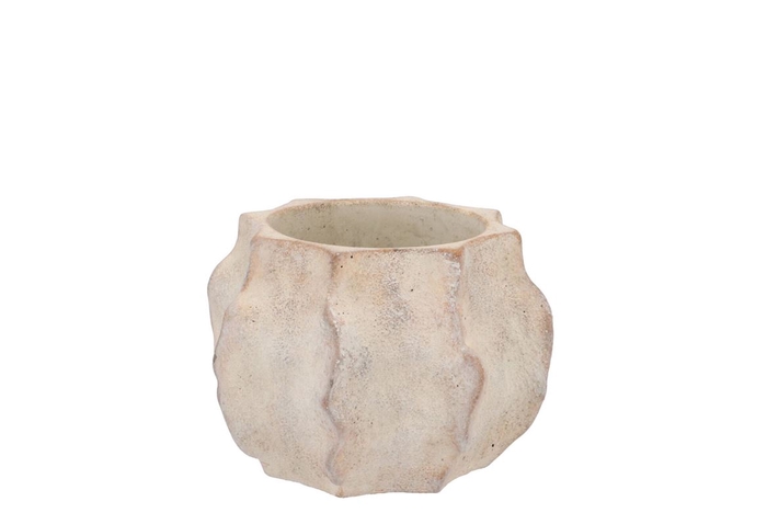 Alaska Wavy Sand Pot With Neck 18x18x13cm