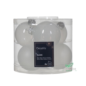 KERSTBAL GLASS 60MM 6PCS WINTERWIT