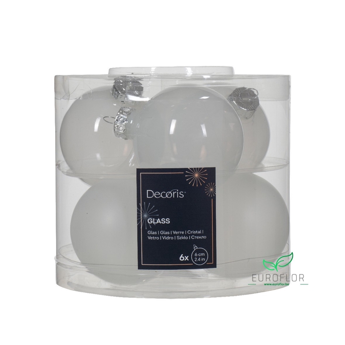 <h4>KERSTBAL GLASS 60MM 6PCS WINTERWIT</h4>