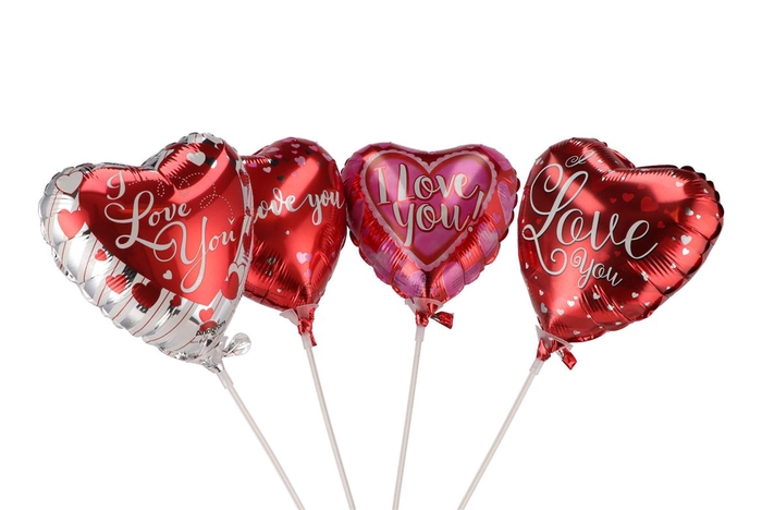 <h4>Stick-ins Balloon 18cm Love L57cm (assorted Nr.2) A Piece</h4>