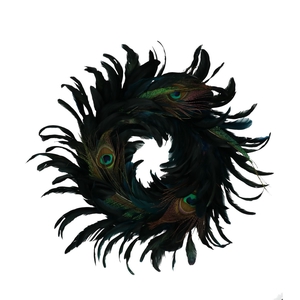 Wreath d40cm Peacock feathers