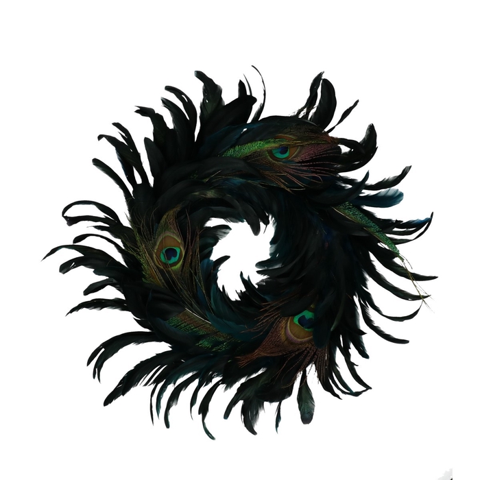 <h4>Wreath d40cm Peacock feathers</h4>