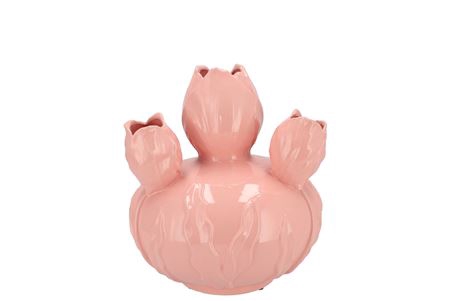<h4>Mara Pink Vase Bol Tulip 17x17x18cm Nm</h4>