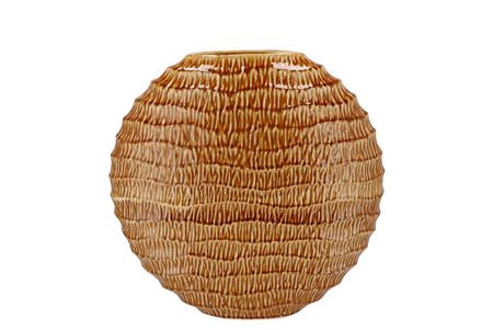 <h4>Inga Jada Brown Oval Vase Active Glaze Wave 31x12x</h4>