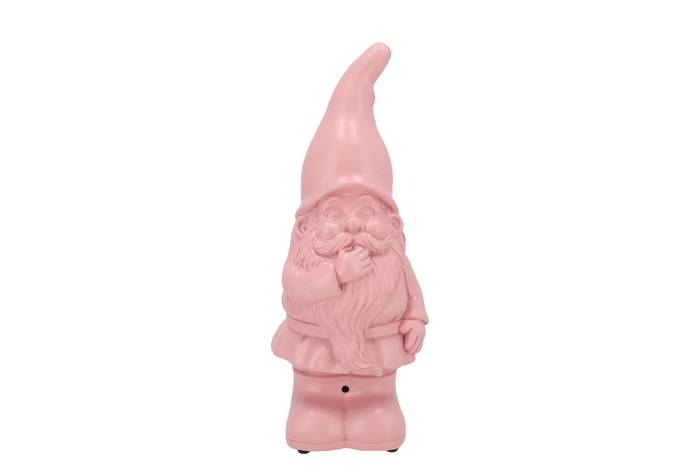 Gnome Flirty Jasper Pink W Sound 11x10x27cm