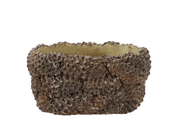 <h4>Concrete Natural Pinecone Bowl Oval 22x12x11cm Nm</h4>