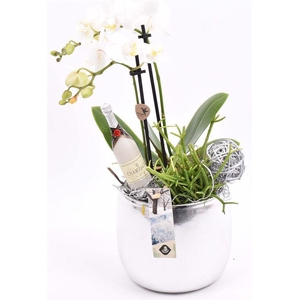 Keramiek pot zilver 13cm