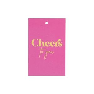 Gift Bouquet Card Cheers To You Pink 6x9cm P/25
