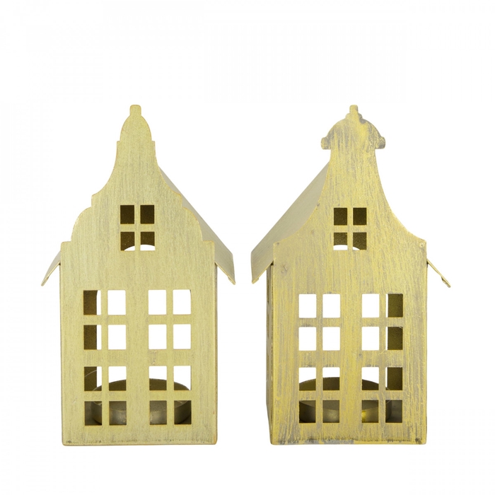 <h4>Theelichth. Huis metaal 10*7*18cm</h4>