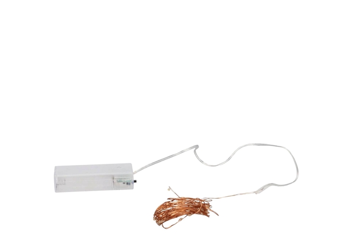 Led Shine Light Chain 40led Timer Ex Battery 195+10cm Copper