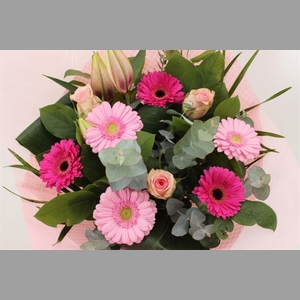Boeket Hand Tied Roze Lila
