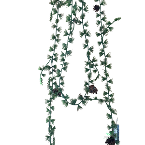 SILK FLOWERS - LARIKS INDY GARLAND WITH CONES 180CM GREEN