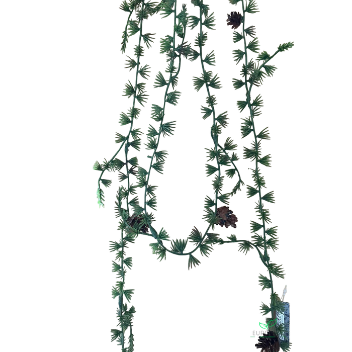 <h4>SILK FLOWERS - LARIKS INDY GARLAND WITH CONES 180CM GREEN</h4>