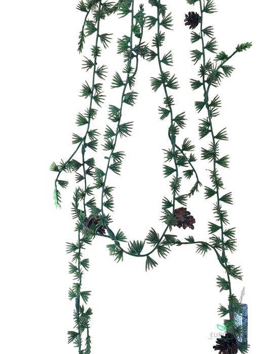 SILK FLOWERS - LARIKS INDY GARLAND WITH CONES 180CM GREEN