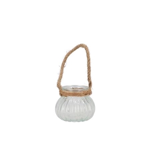 GLASS ROPE RIBBED 9X9X8CM