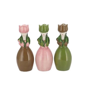 Lucy Summer Brwn/pnk/grn Mix Vase Tulip Woman Ass