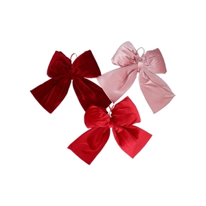 Loulou Pink Velvet Hanger Bow Ass 45cm